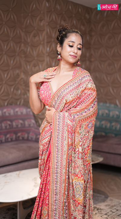 Tuscan Sunset Luxury Saree