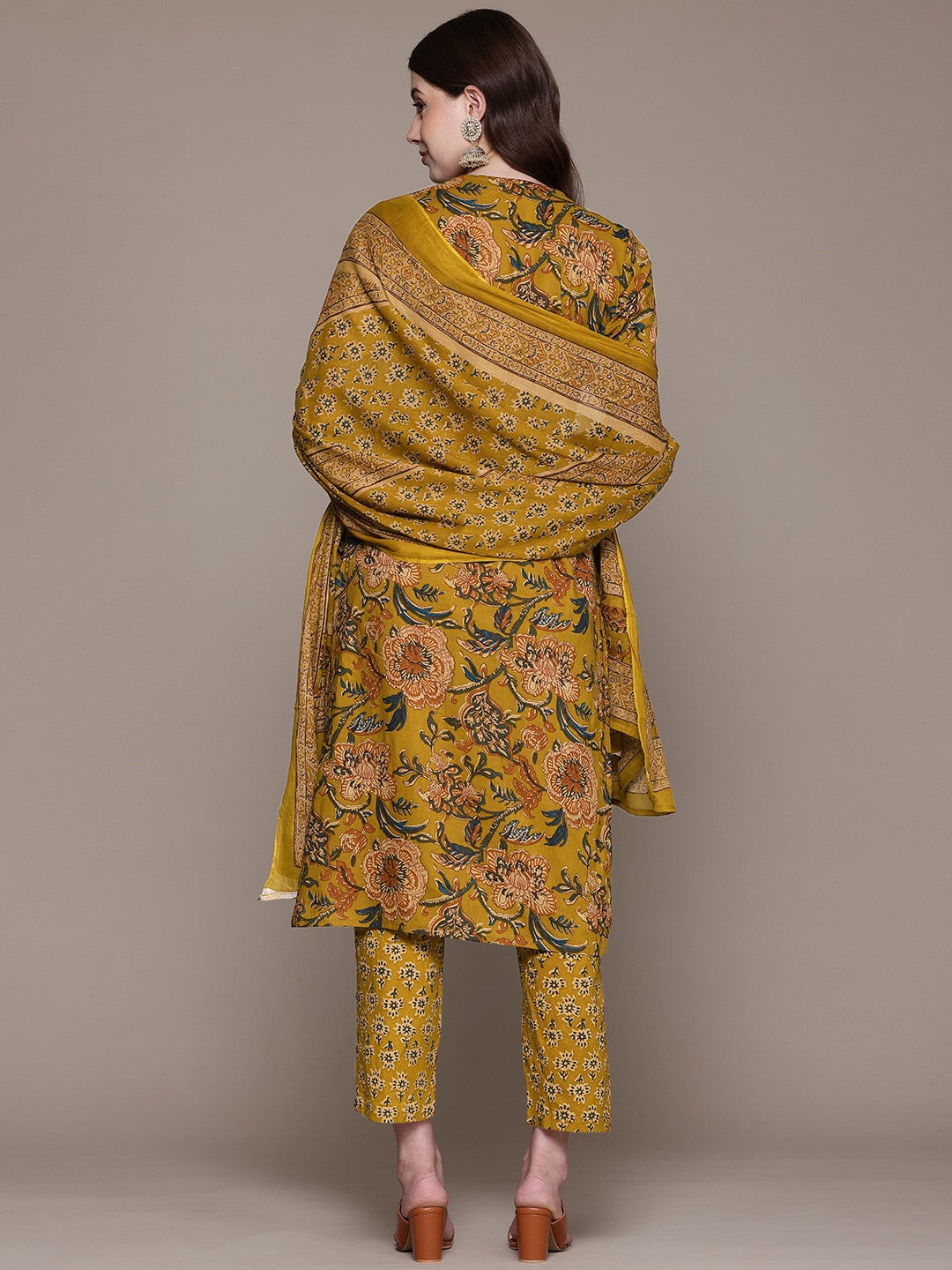 Golden Kalamkari Heritage Suit Set Secondary image