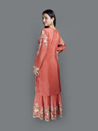 Terracotta Bloom Sharara Set (3619 GA-22)