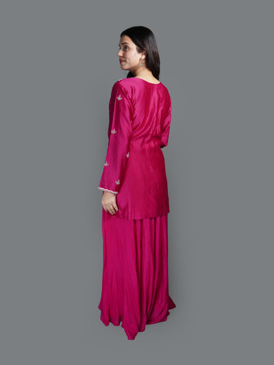 Fuchsia Flourish Kurti Skirt Set ( SN69 B-83)