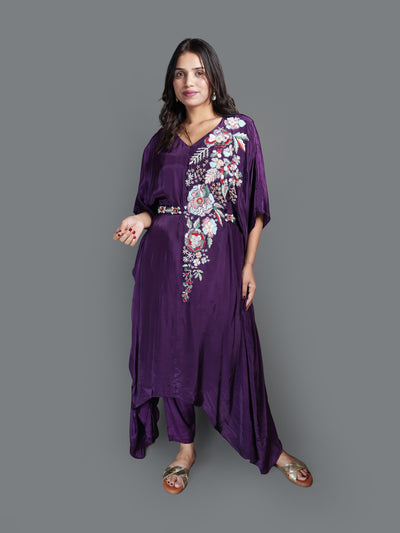 Regal Plum Kaftan Trousers Set (NB10535 BS-64)