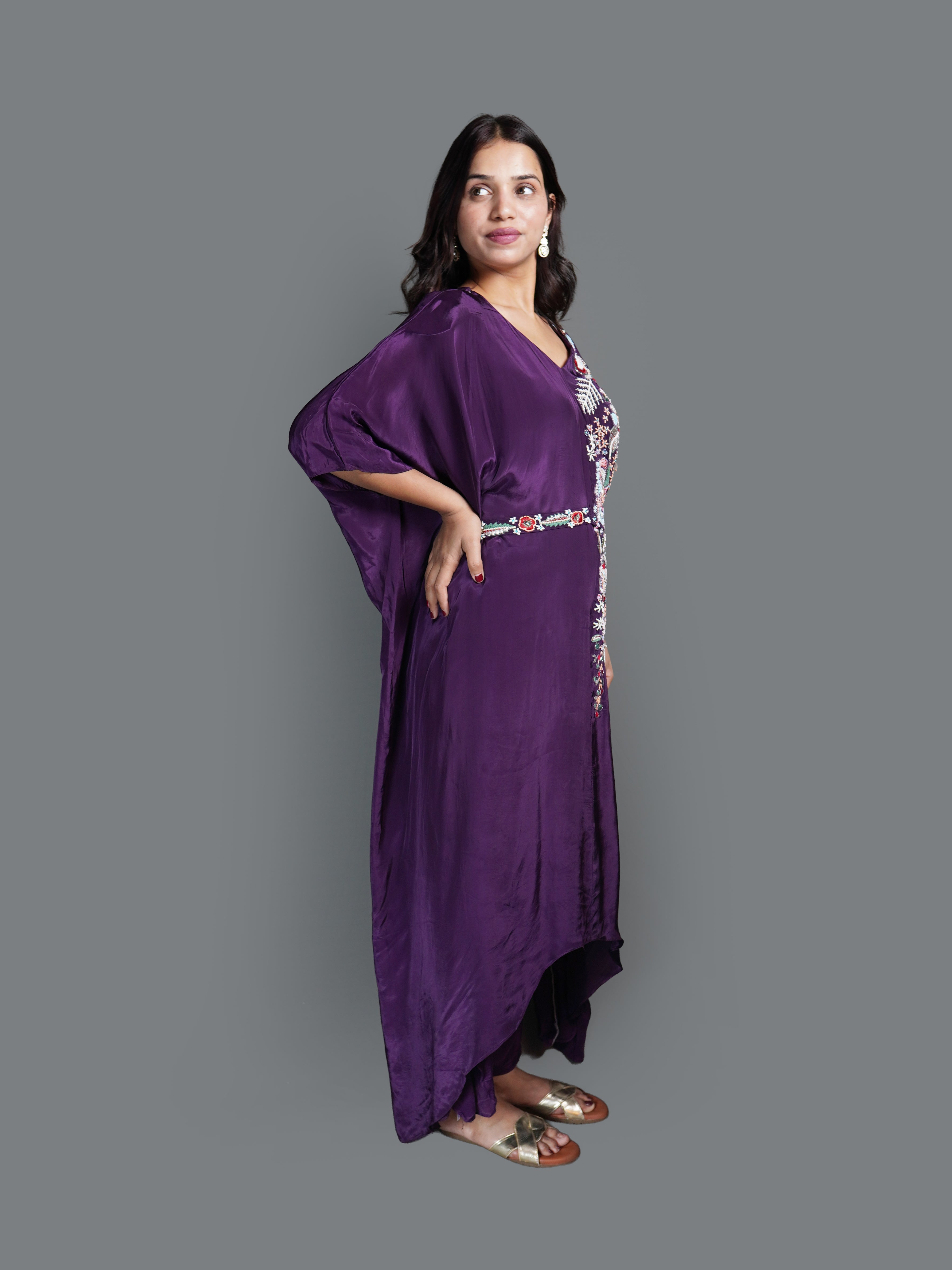 Regal Plum Kaftan Trousers Set (NB10535 BS-64)