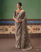Heavily Embellished Satin Silk Saree