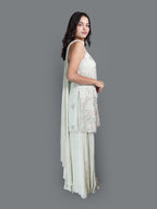Pale Mint Sequin Tunic sharara Set (2468 M-13)