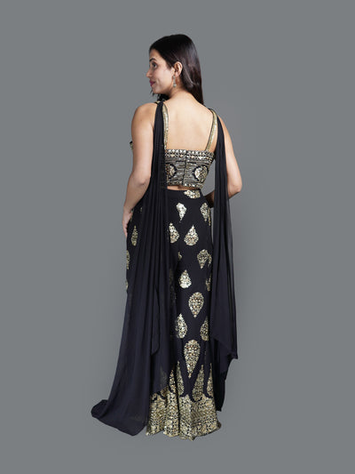 Midnight Gold Embellished co-ord Set (2610 M-29)