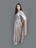 Liquid Silver Glamour Lycra Drape Saree (PD0786 D-30)