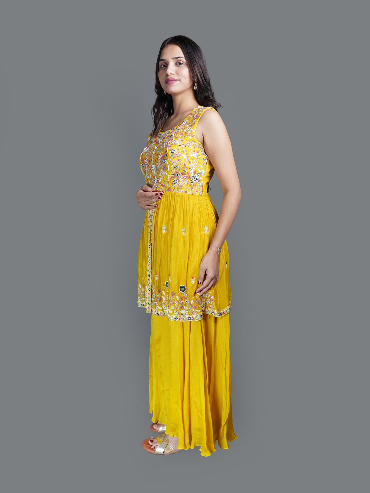 Marigold Sunburst Tunic Sharara Set (1016 GS-127)