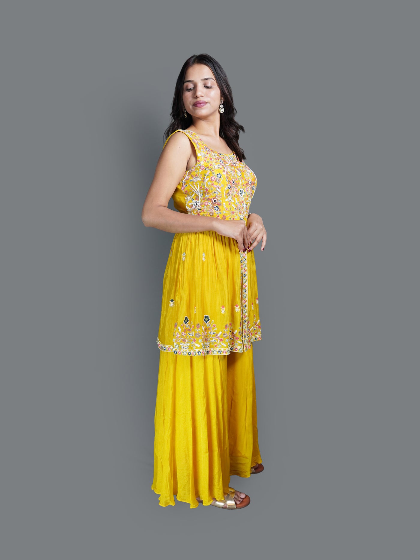 Marigold Sunburst Tunic Sharara Set (1016 GS-127)