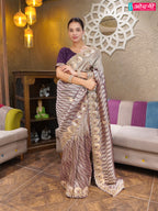 Aubergine Wave Embroidered Saree (5732 B-129)