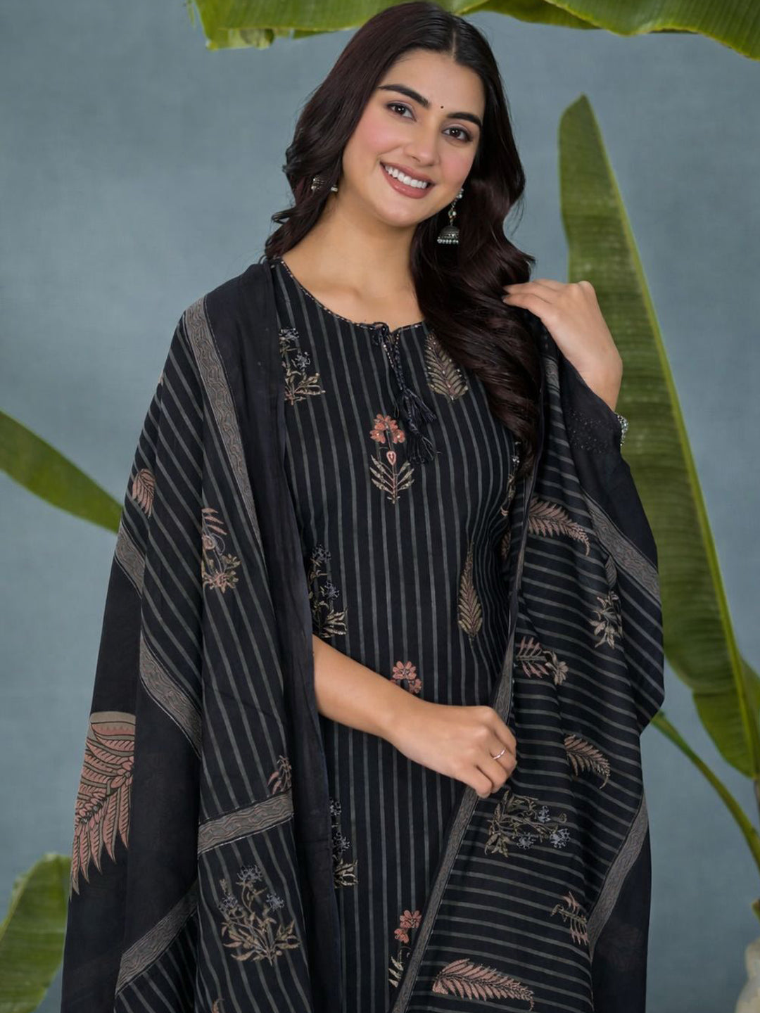 Printed Cotton-Silk Anarkali Suit Set