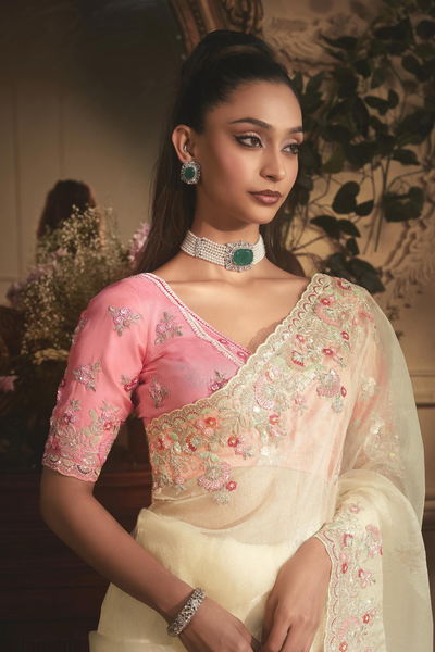 The 'Ivory Garden' Saree (5483 GS-98)