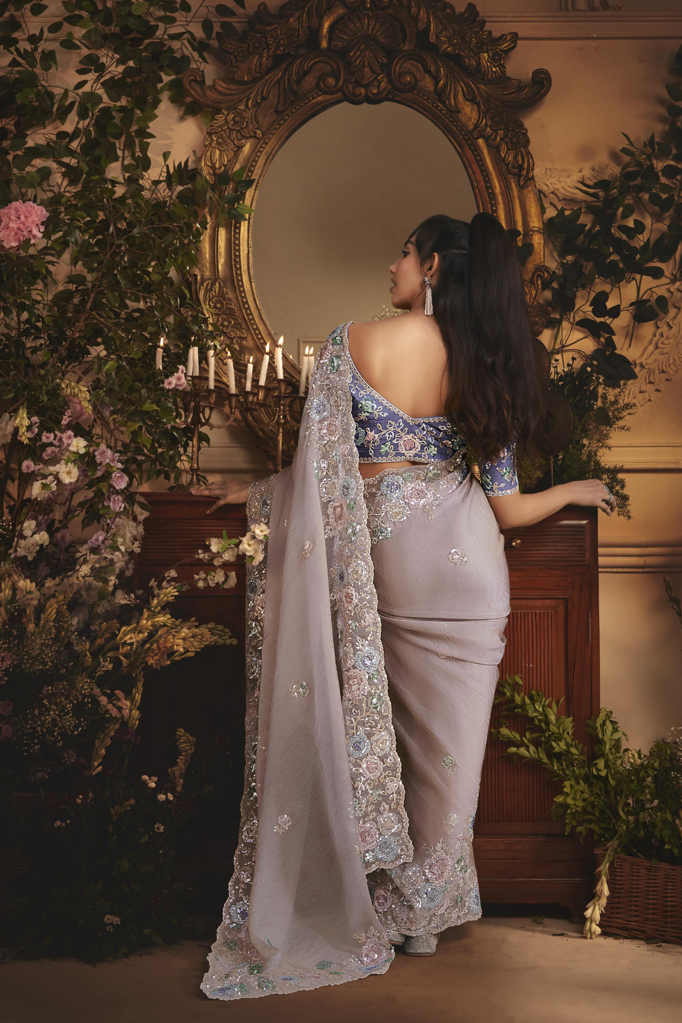 The 'Muted Meadow' Saree (5491 GS-98)