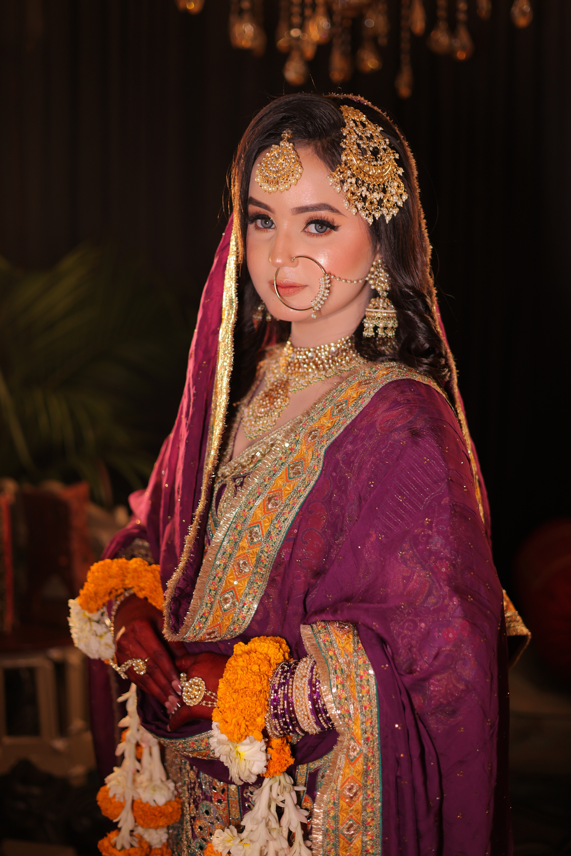 Red Chilly and Gold Heavily Embroidered Sharara Suit (KJ-3156 D-45) Secondary image