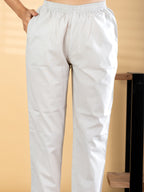 Ivory Floral Cotton-Silk Suit Set