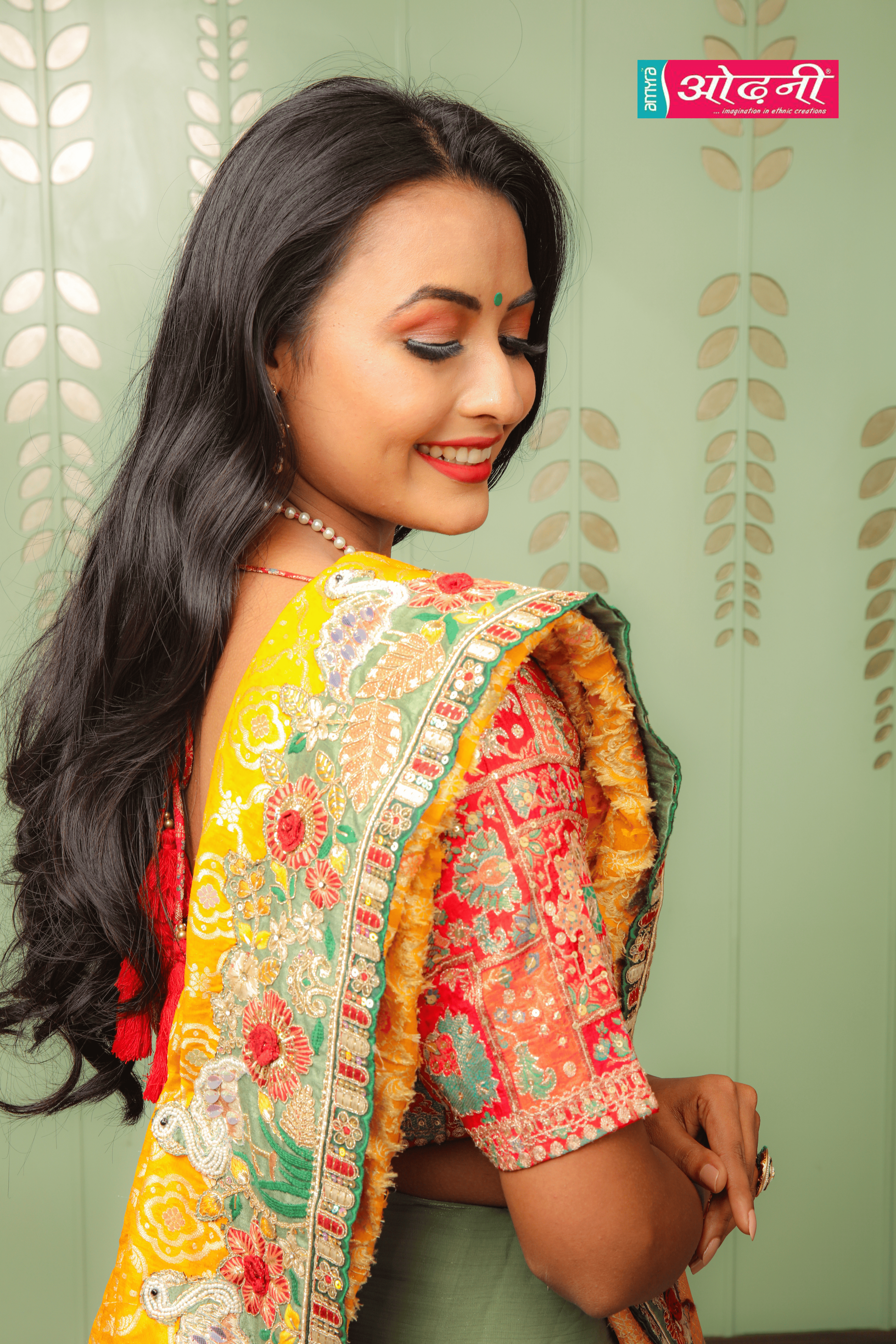 Marigold Grandeur Hand-Embroidered Saree (14166 GS-33)