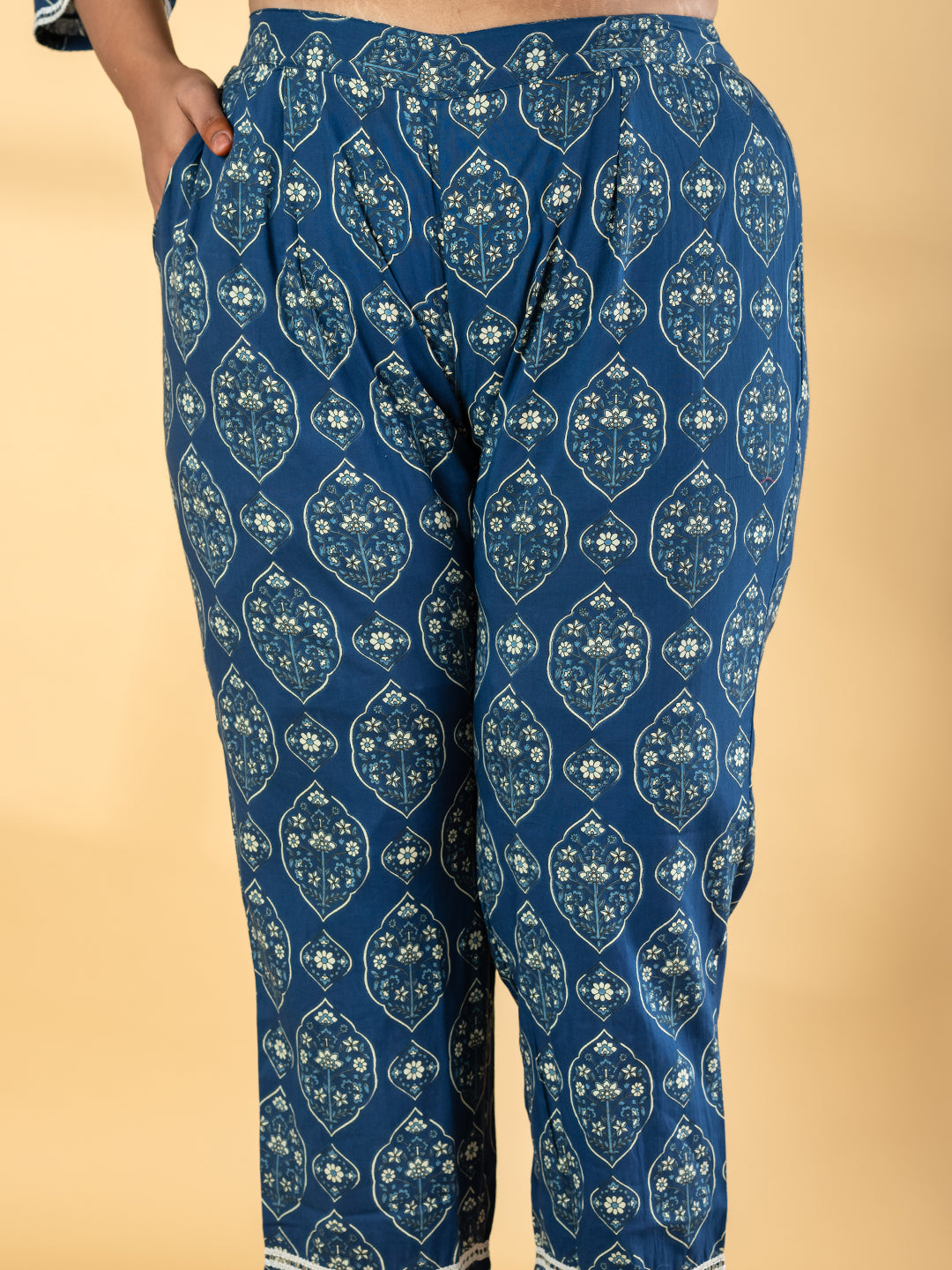 Indigo Cotton Silk Suit