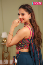 Blue Mirror Mosaic Palazzo Dress (REVA M-24)