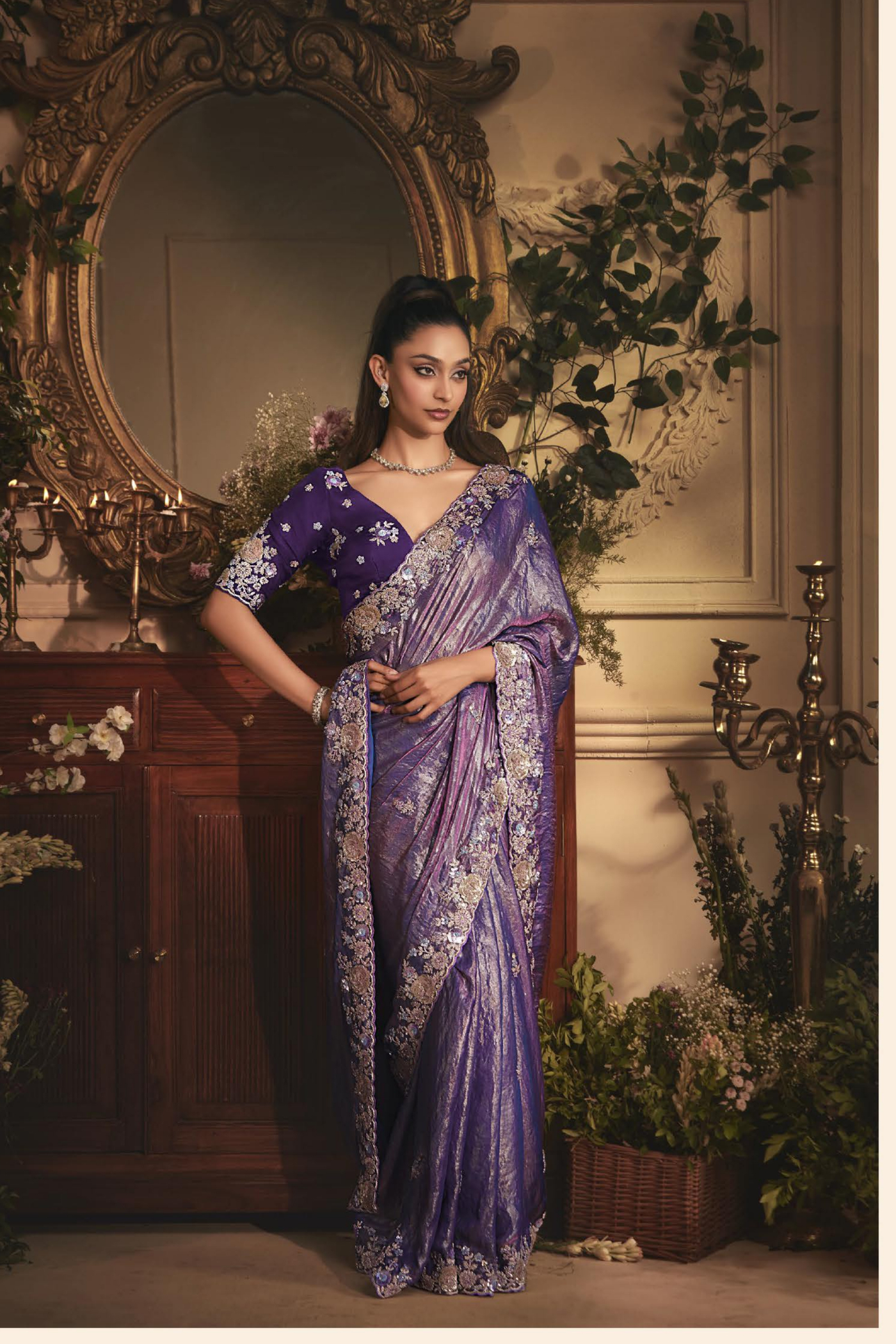 The 'Cosmic Iris' Saree (5490 GS-98)