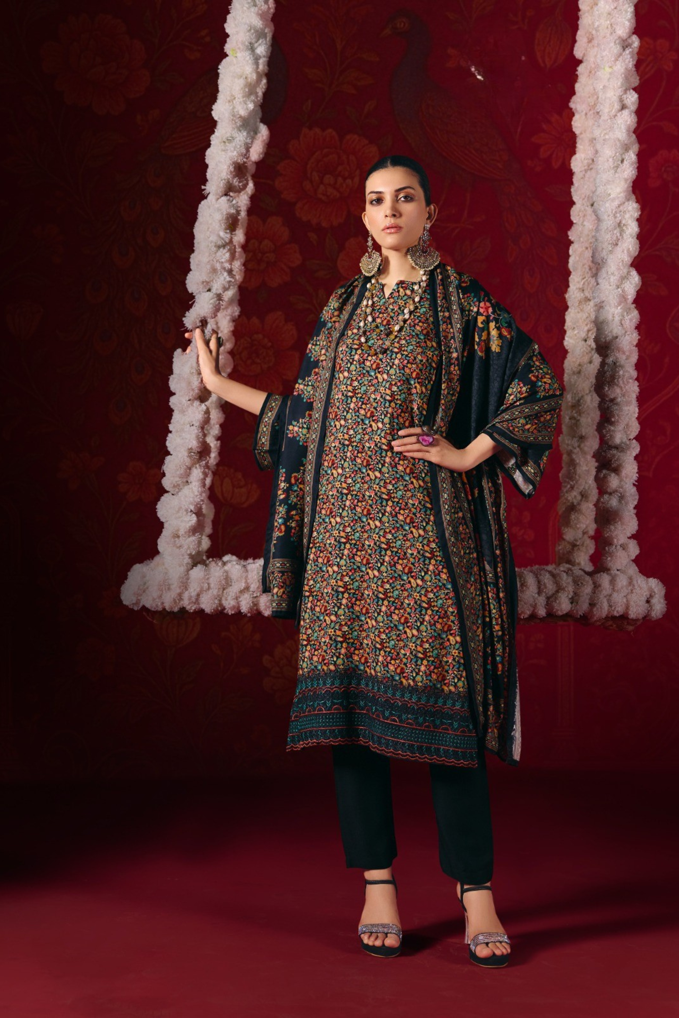 The 'NAAZ' Collection: Viscose Pashmina Unstitched Suits (RUPALI NAAZ D-39)