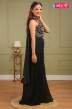 Black and Silver Cocktail Dress (1592 D-146)