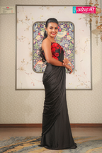 Black Ember Pre-Draped Saree (KDS-25-87 D-104)