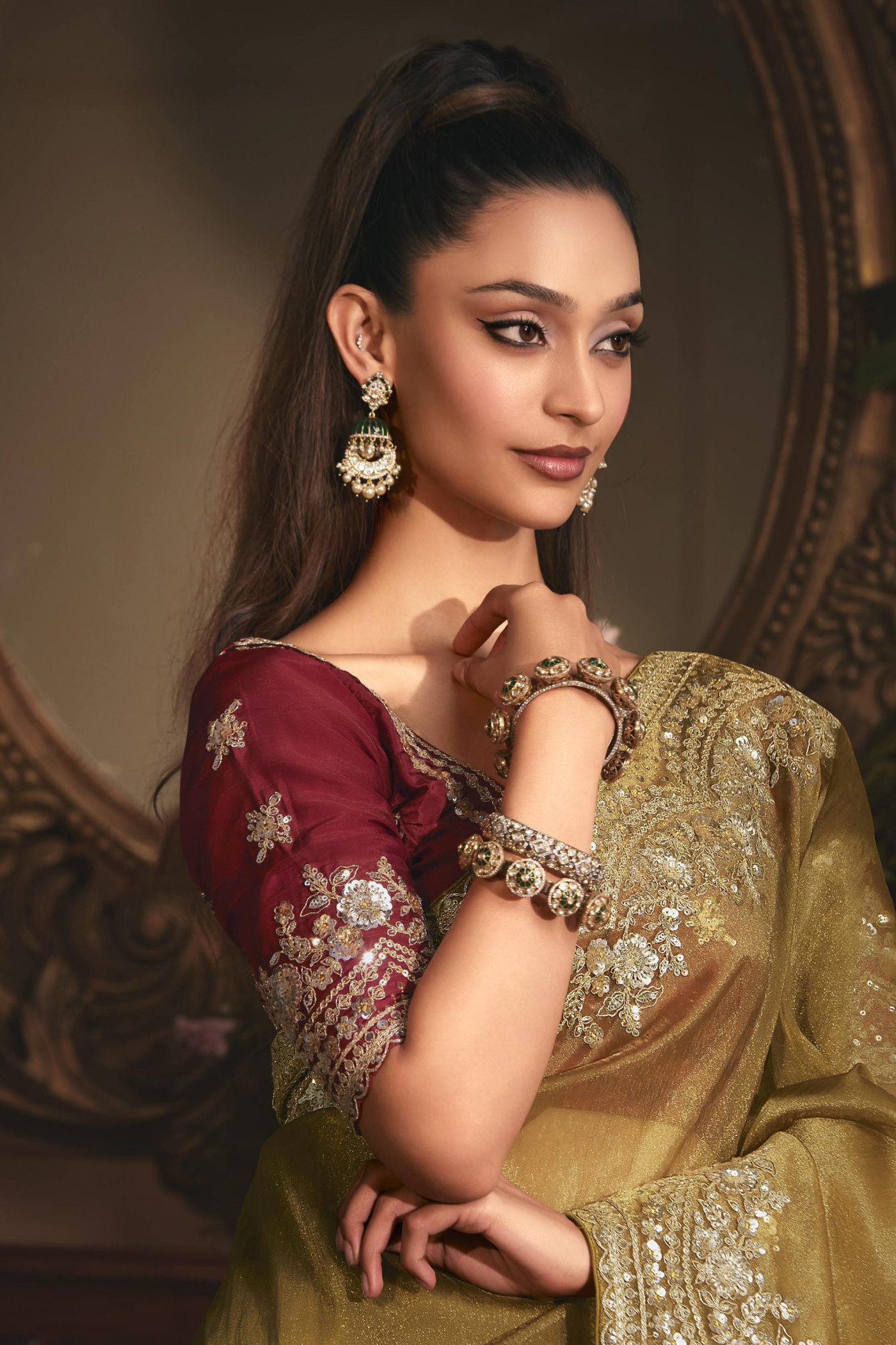 The 'Aged Gold Opulence' Saree (5484 GS-98)