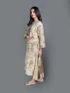 Neutral Sepia Print Kurta Set (GB-5527 R-30)