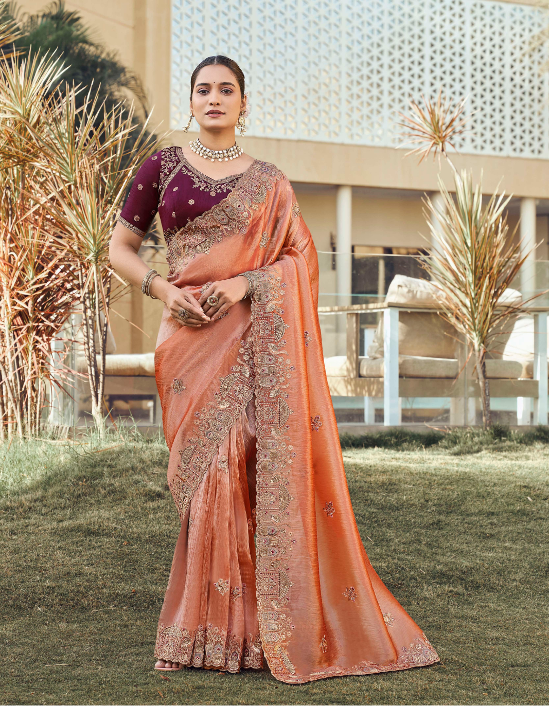 Designer Shimmer Saree