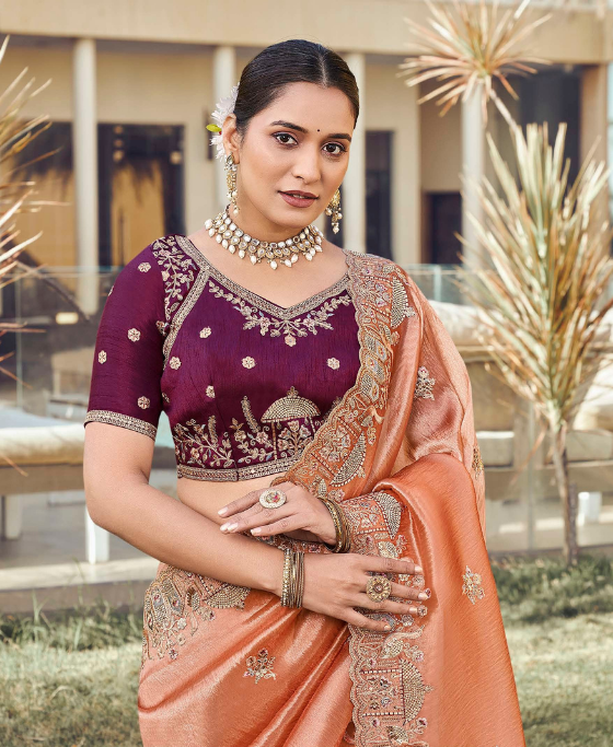 Designer Shimmer Saree