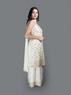 Ivory Dream Floral Sharara Set (GB-5847 SH R-30)