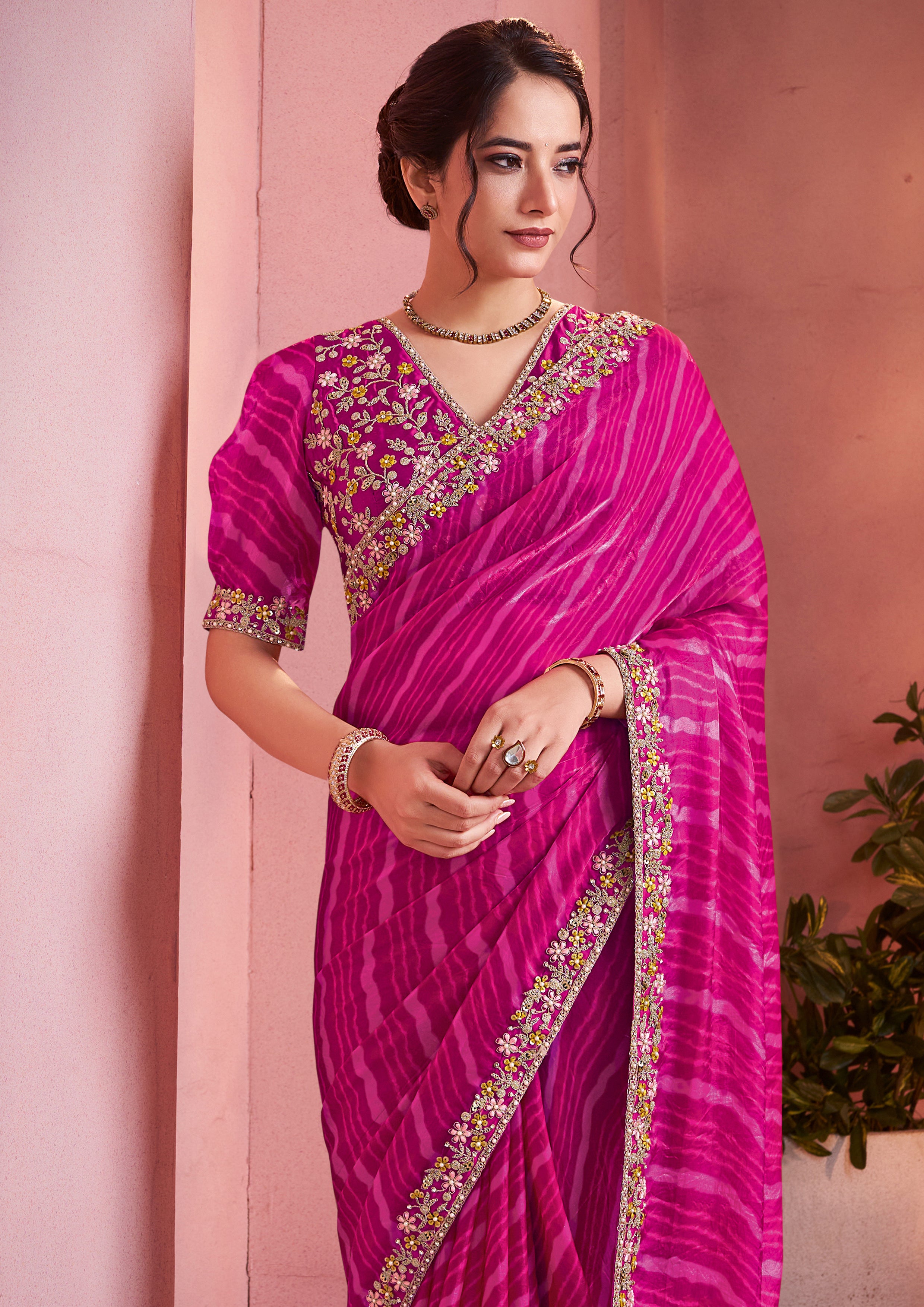 Vibrant Satin Silk Saree