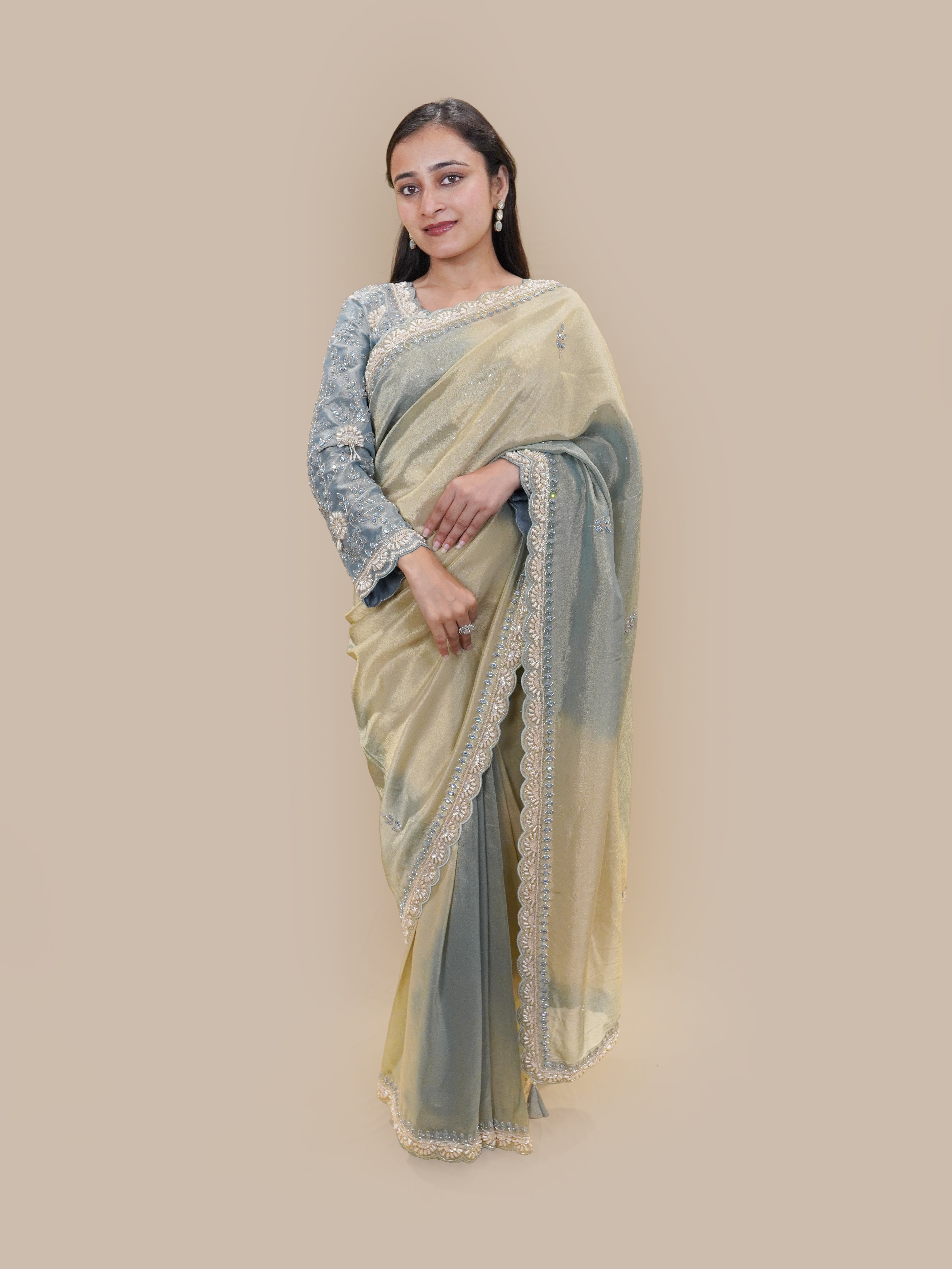 Ombre Pastel Elegance Saree with Heavy Blouse (V-8280 B-45) Main image