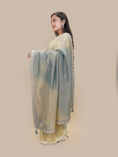 Ombre Pastel Elegance Saree with Heavy Blouse (V-8280 B-45)