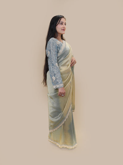 Ombre Pastel Elegance Saree with Heavy Blouse (V-8280 B-45)