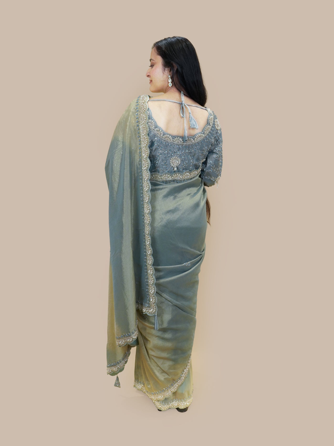 Ombre Pastel Elegance Saree with Heavy Blouse (V-8280 B-45)