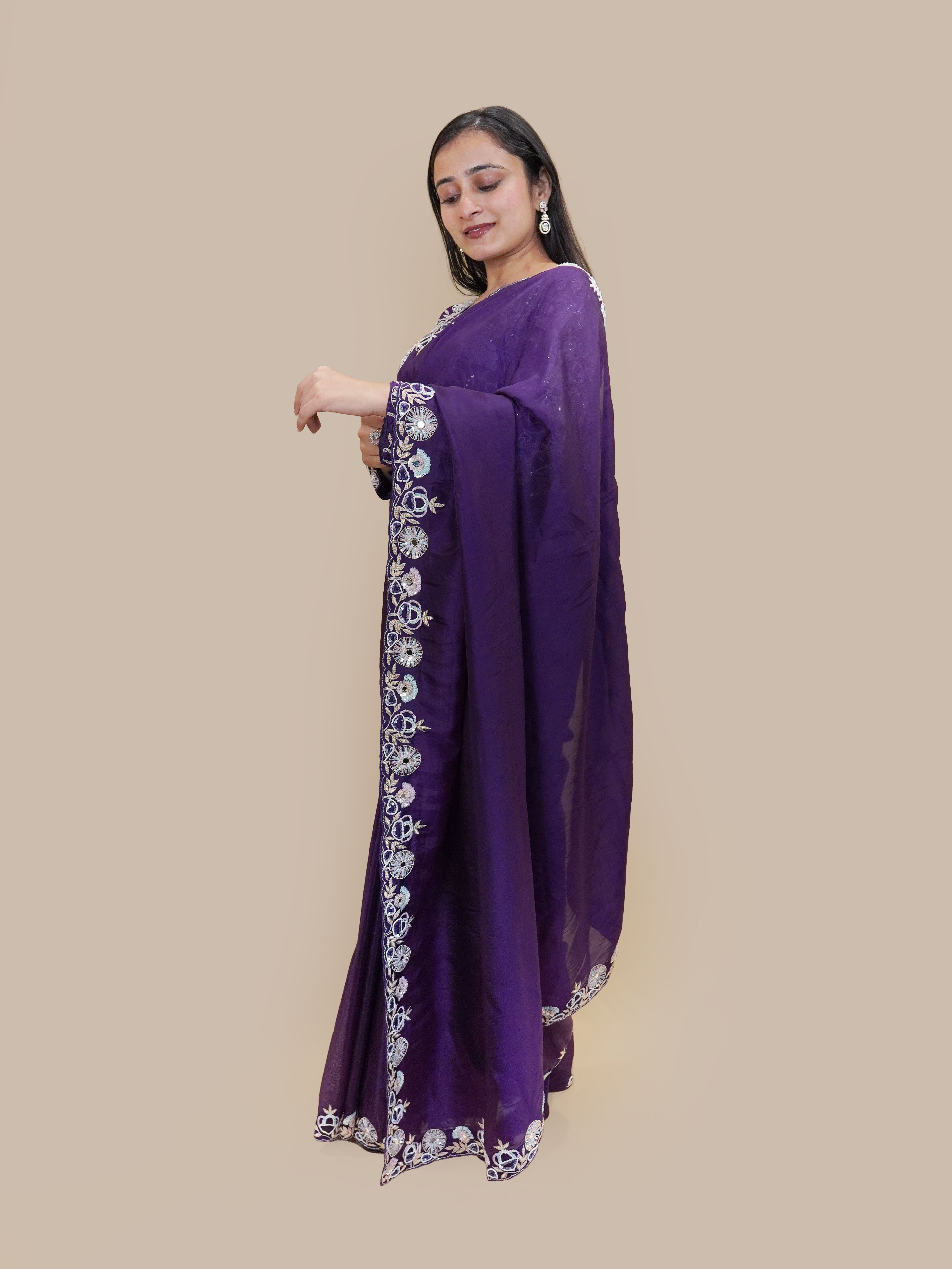 Empress Violet Grandeur Saree (HB-118 B-118)