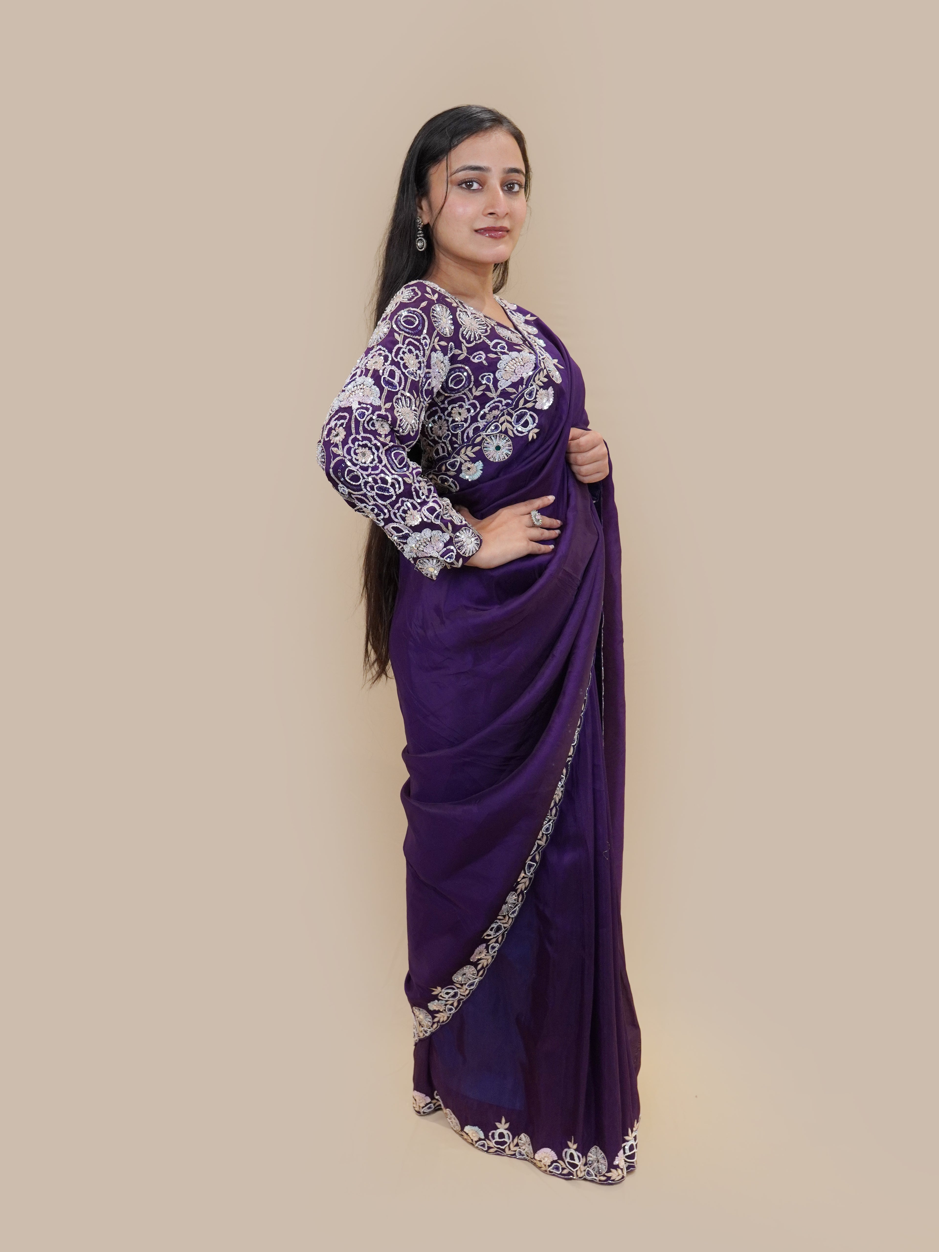 Empress Violet Grandeur Saree (HB-118 B-118)