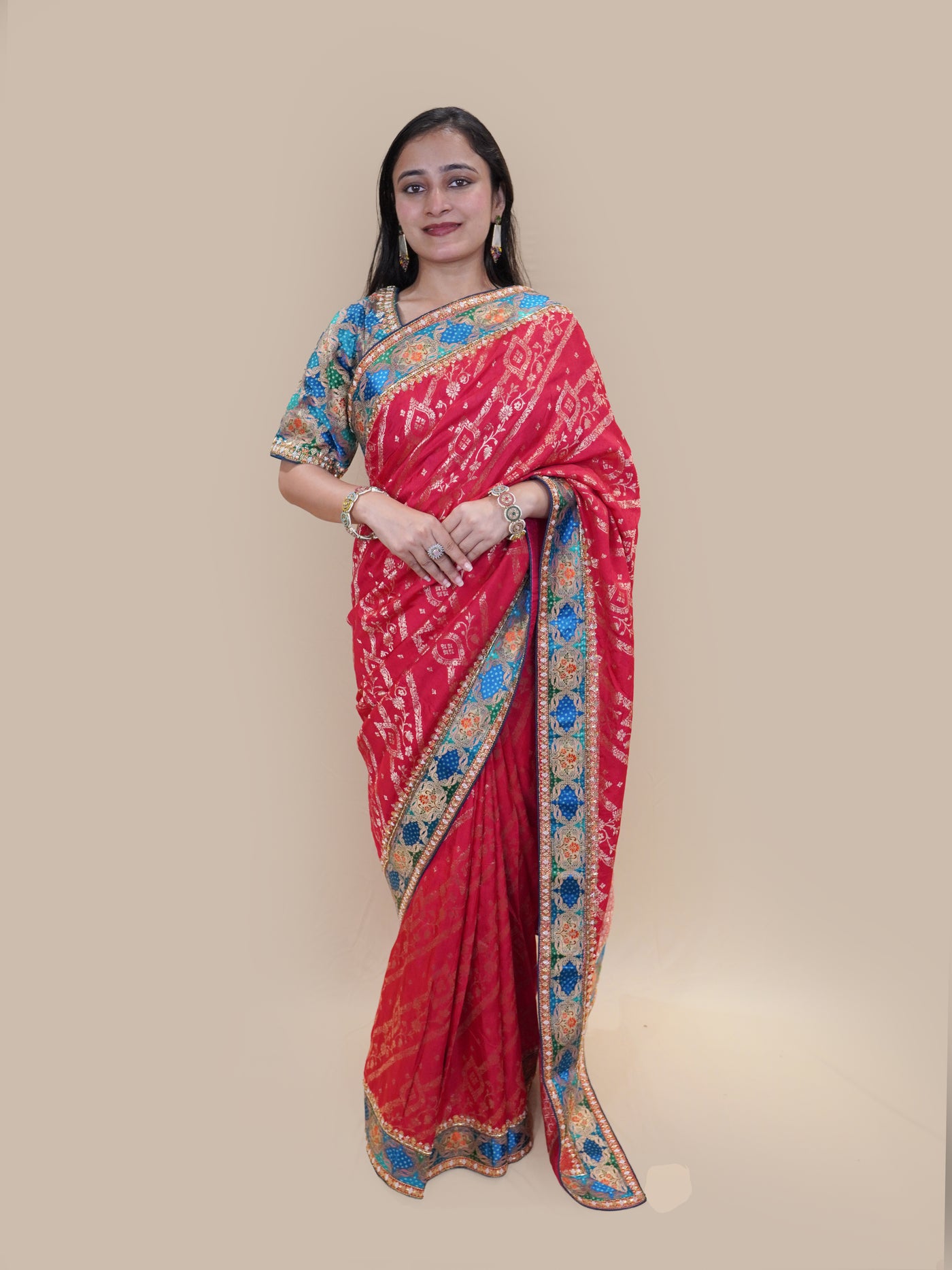 Regal Ruby Brocade Saree (11054 GS-108)