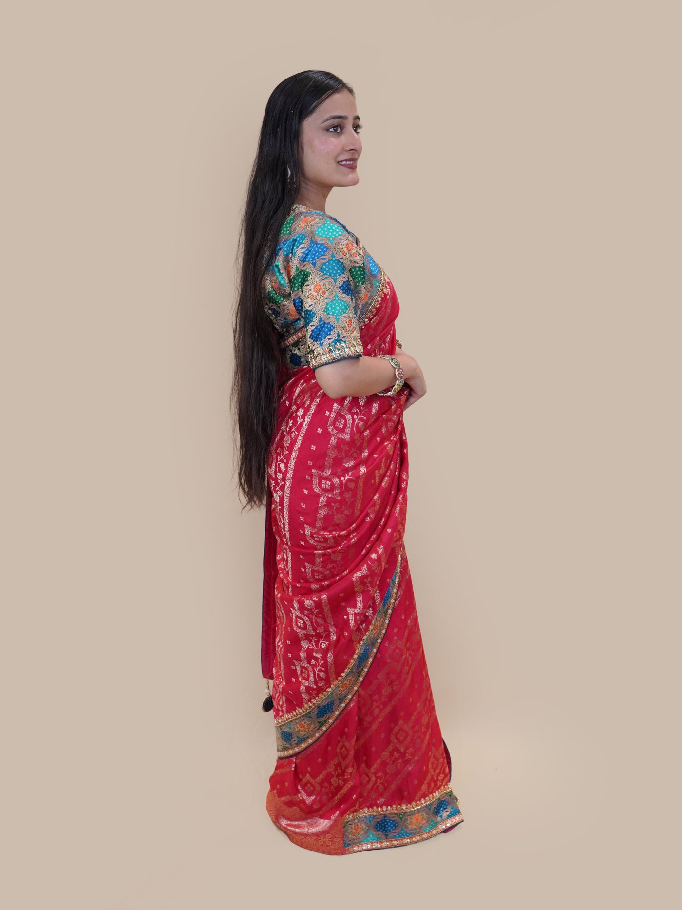 Regal Ruby Brocade Saree (11054 GS-108)