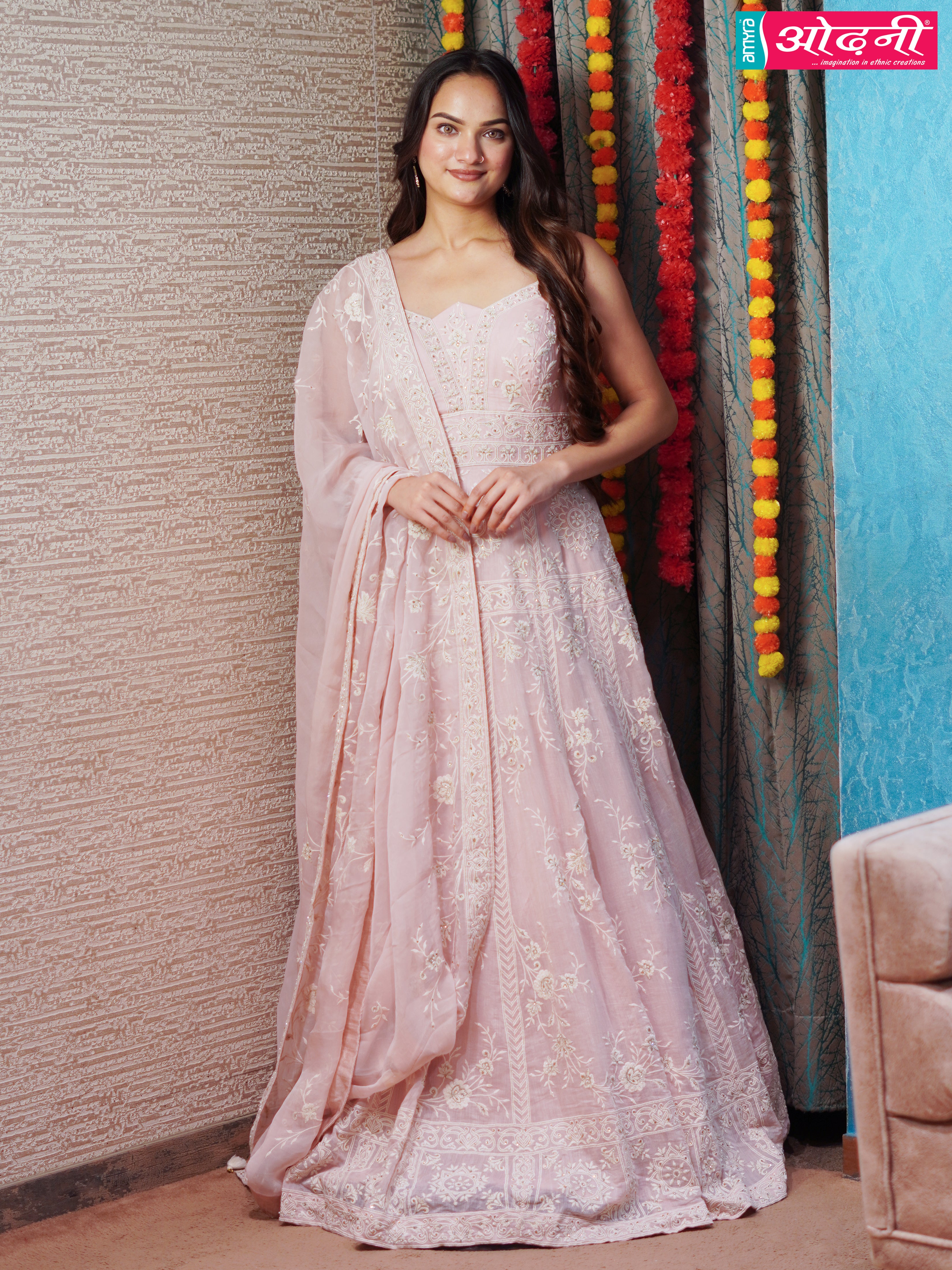 Petal Chiffon Gown ( OLIVE M-91) Main image