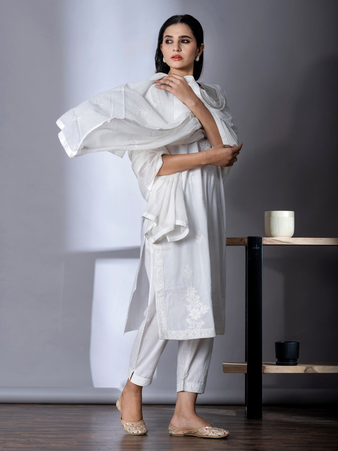 Ivory Chikankari Grace Kurta Set