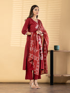 Maroon Meadow Hand-Block Set