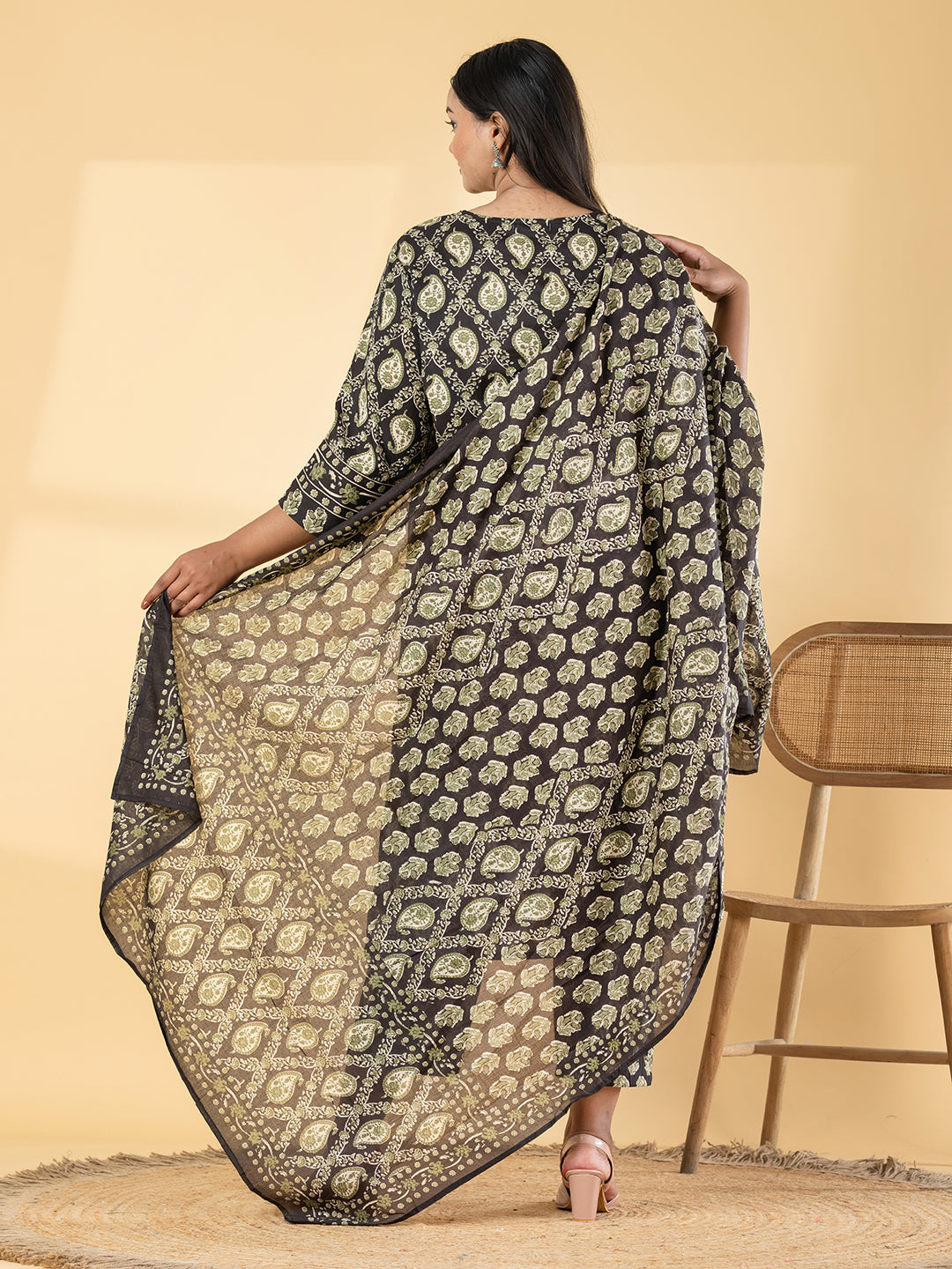 Paisley and floral block prints Kurti