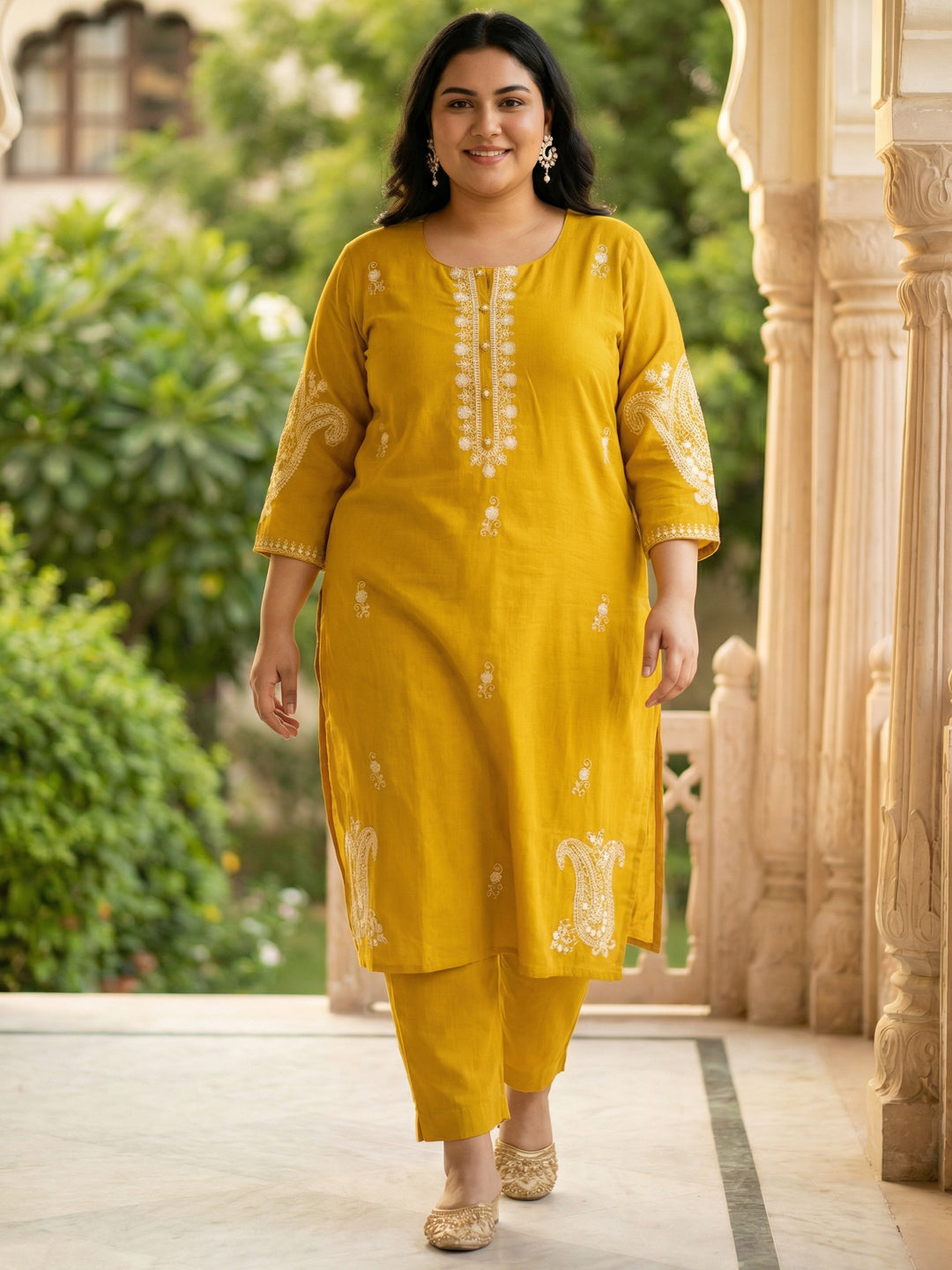 Golden Glow: Chanderi Silk Suit Set
