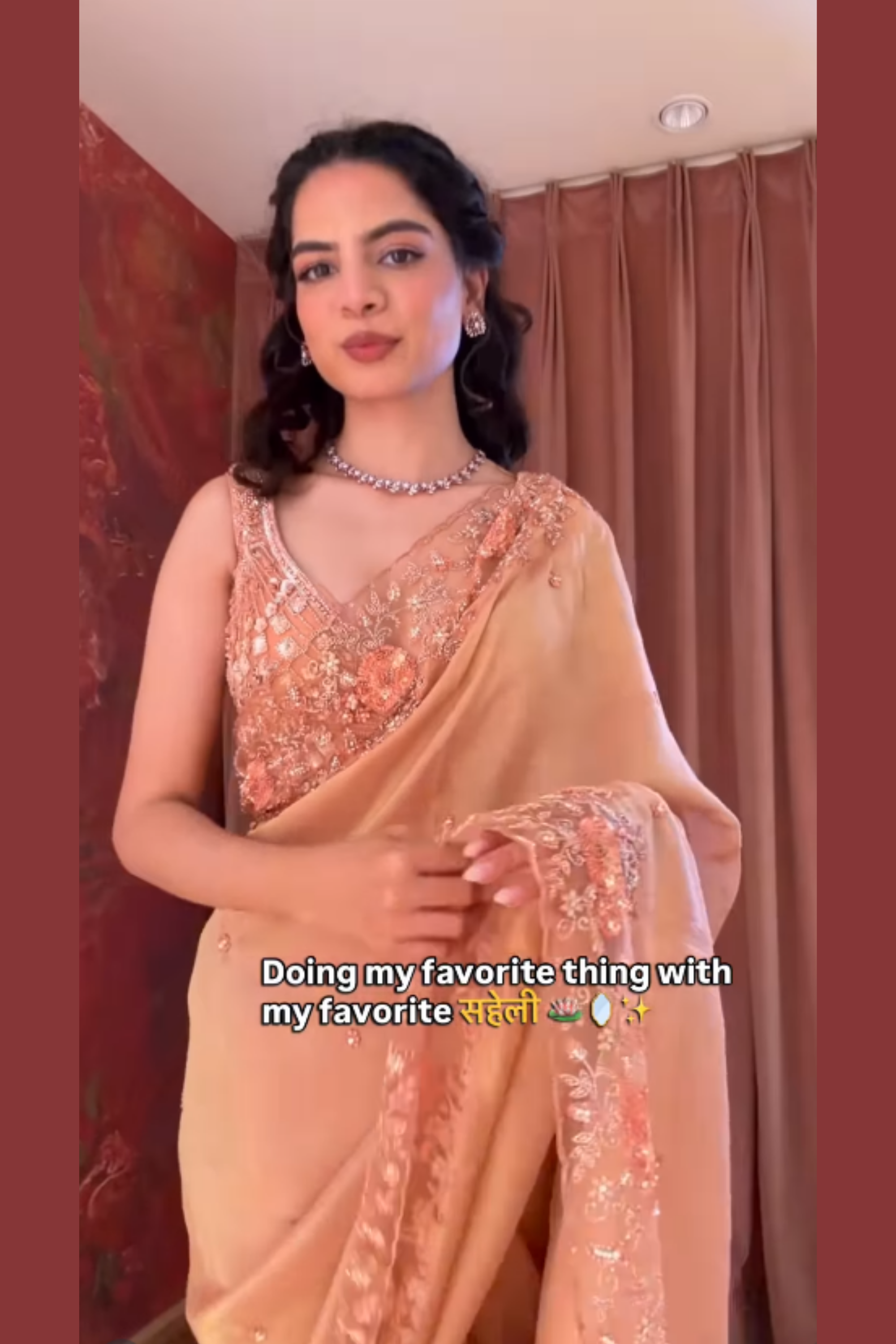 Peach Blossom Sheer Saree Main image