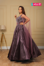 Twilight Purple Bloom Embellished Gown (G-1740 D-760)