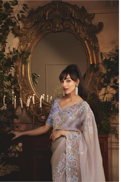 The 'Muted Meadow' Saree (5491 GS-98)