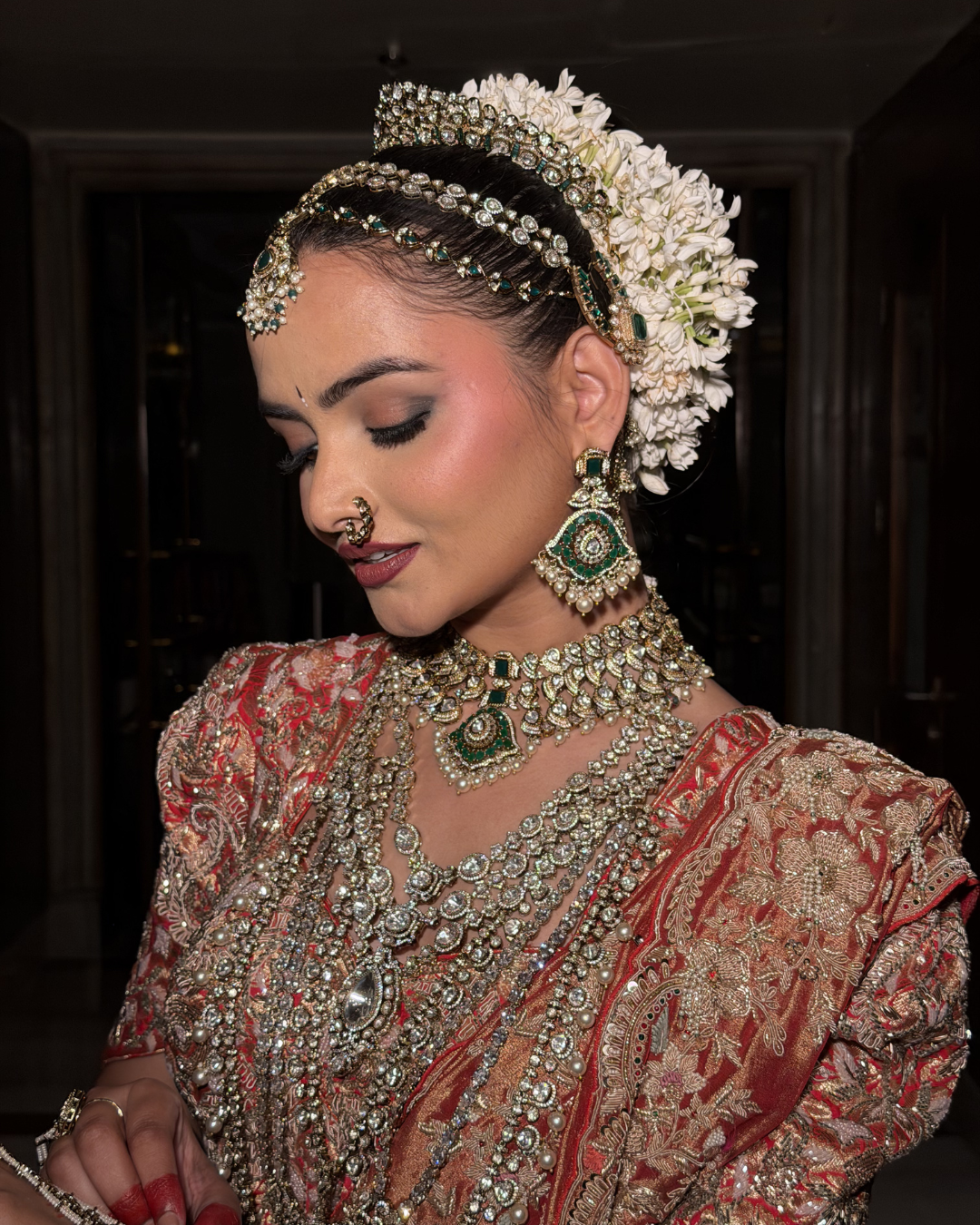 Rust mettalic luxury lehenga