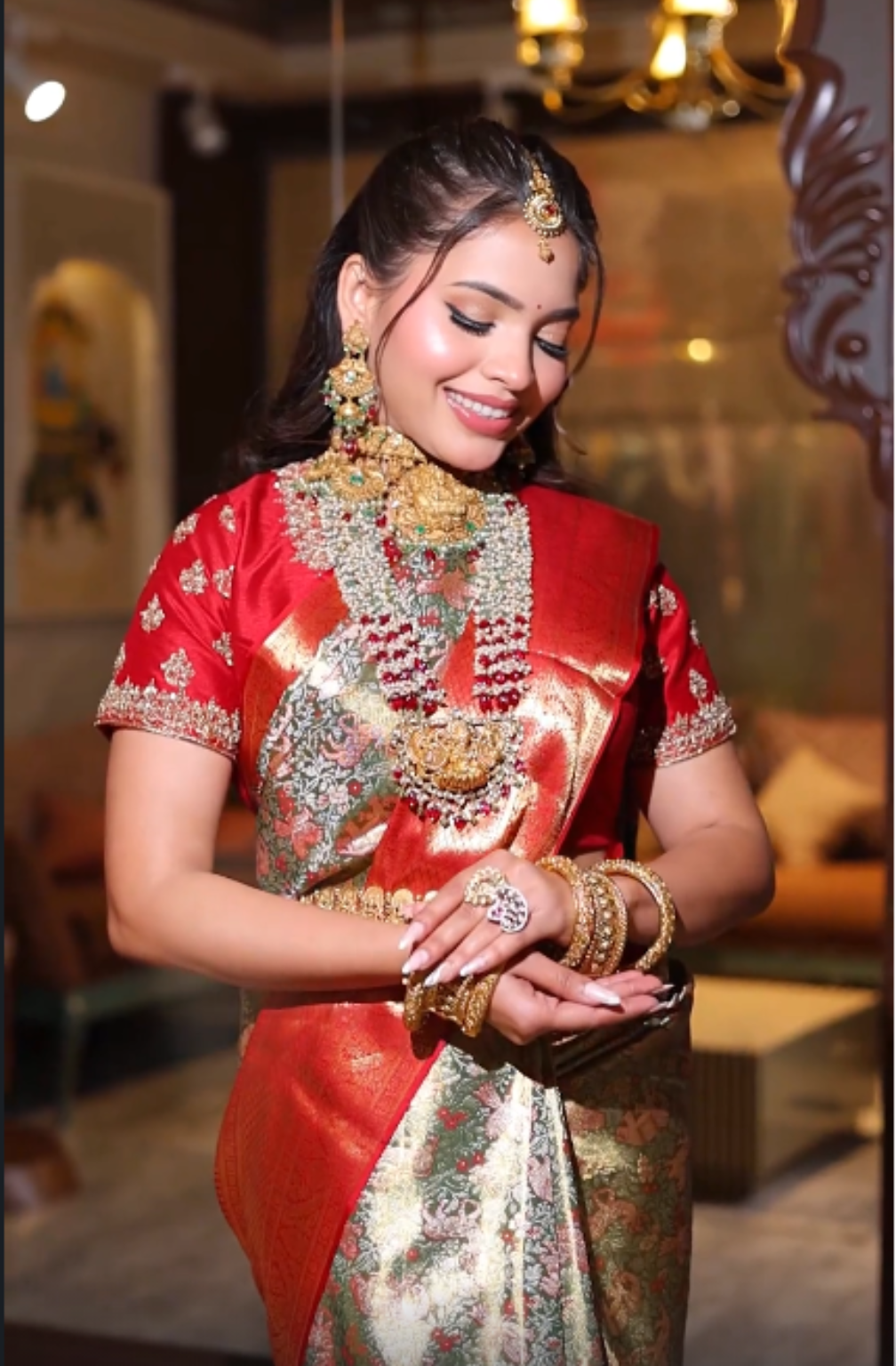 Aashna Crimson Silk Saree (SNJC AP-24) Main image