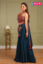 Blue Mirror Mosaic Palazzo Dress (REVA M-24)